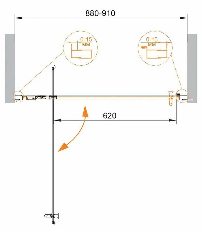 ECO-O-BA-1-90-P-Cr Душевая дверь ECO-O-BA-1-90-P-Cr Душевая дверь