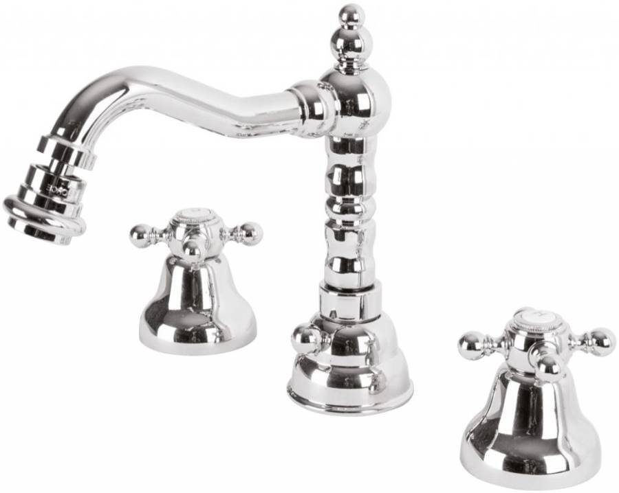 GOLF-BBS2-03/24 Смеситель на биде на три отверстия с донным клапаном Исполнение: Золото 24 карат, Ручки: Золото 24 карат  GOLF-BBS2-03/24 Смеситель на биде на три отверстия с донным клапаном Исполнение: Золото 24 карат, Ручки: Золото 24 карат