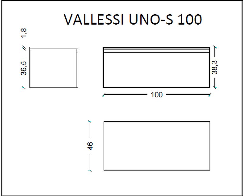 Ящик под столешницу 100см АНТРАЦИТ глянец VALLESSI UNO-S 897-100-A glossy Boheme Ящик под столешницу 100см АНТРАЦИТ глянец VALLESSI UNO-S 897-100-A glossy Boheme