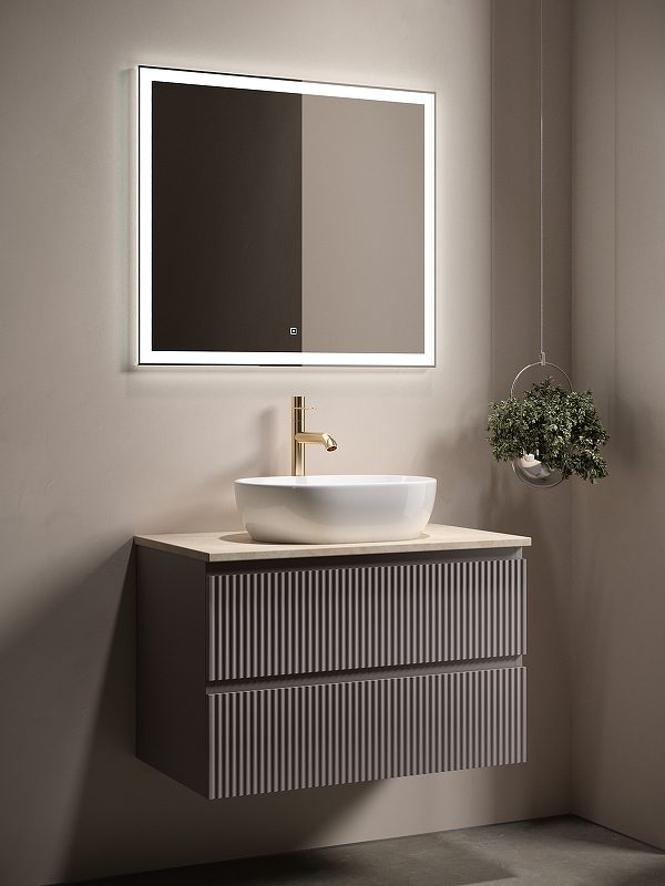 Тумба подвесная SANCOS Snob R 790х445х500, c двумя ящиками оснащенными доводчиками, Doha Soft, арт.SNR80SM Тумба подвесная SANCOS Snob R 790х445х500, c двумя ящиками оснащенными доводчиками, Doha Soft, арт.SNR80SM