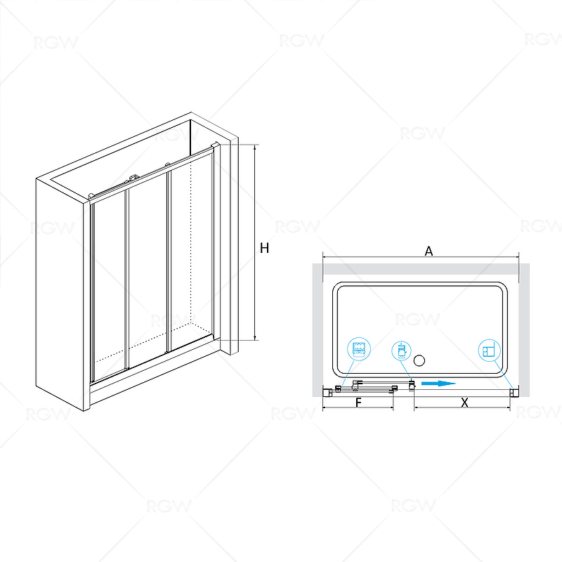 Душевая дверь RGW Classic CL-11 80 04091108-11 профиль Хром стекло прозрачное Душевая дверь RGW Classic CL-11 80 04091108-11 профиль Хром стекло прозрачное