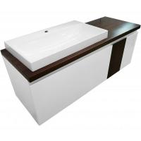 Комплект мебели подвесной Malibu 1400х500 левосторонний 2 ящика со вставкой массив (ШхГхВ) 1392х476х477