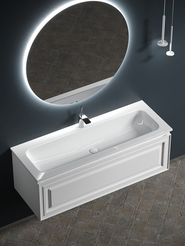 Тумба подвесная SANCOS Very 1195х445х406, c одним  ящиком оснащенным доводчиками, Bianco , арт.VR120W Тумба подвесная SANCOS Very 1195х445х406, c одним  ящиком оснащенным доводчиками, Bianco , арт.VR120W