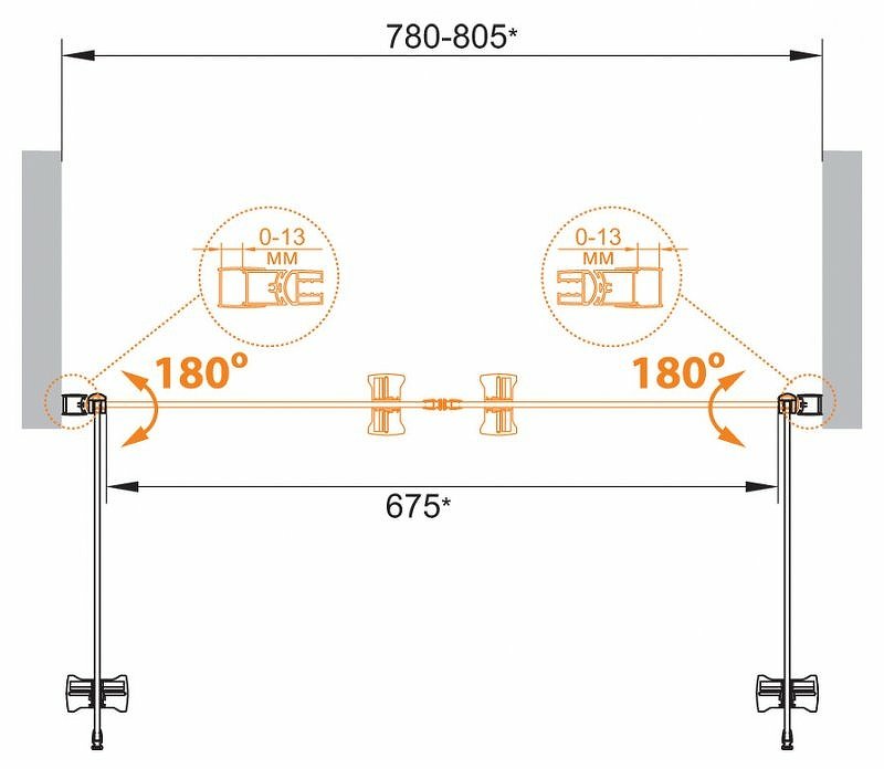 ECO-O-B-2-80-C-Cr Душевая дверь ECO-O-B-2-80-C-Cr Душевая дверь