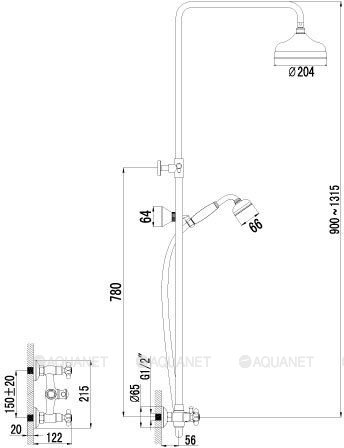 Смеситель Lemark Vintage LM2860B для душа Смеситель Lemark Vintage LM2860B для душа