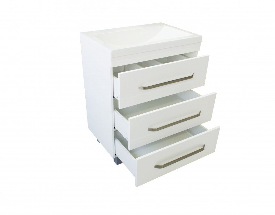 Тумба напольная под умывальник Monaсo 600х480 3 ящика (ШхГхВ) 598х476х860 Тумба напольная под умывальник Monaсo 600х480 3 ящика (ШхГхВ) 598х476х860