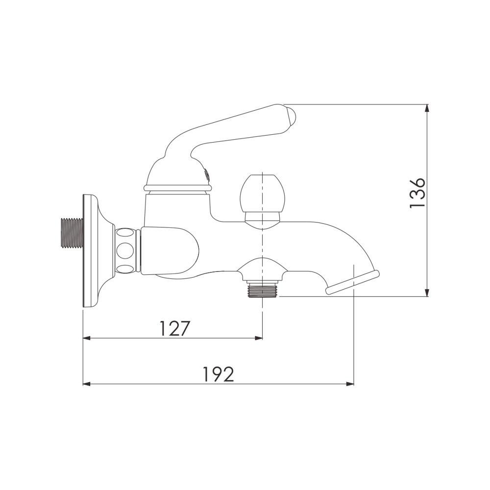 Смеситель для ванны, латунь R0202Q Смеситель для ванны, латунь R0202Q
