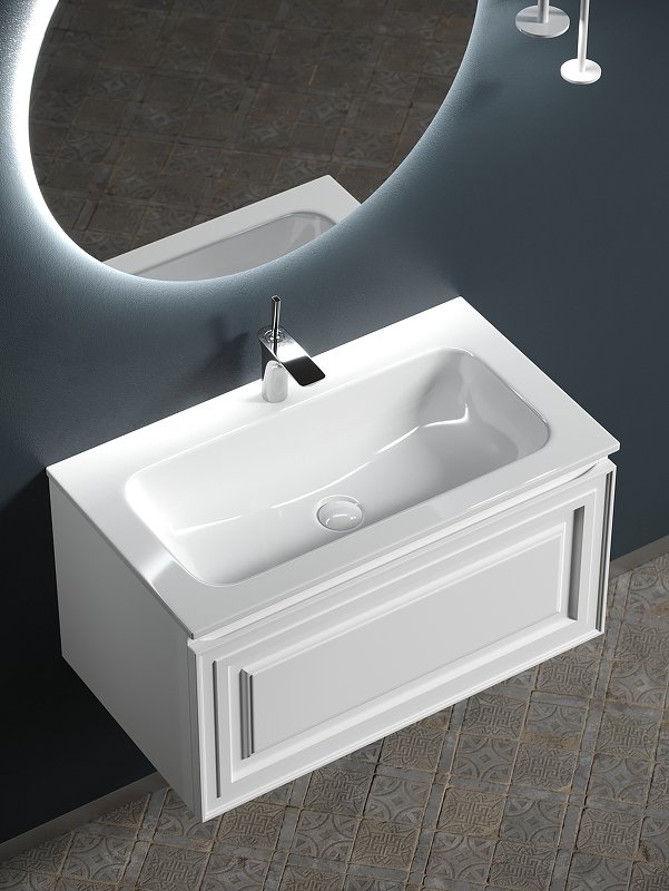 Тумба подвесная SANCOS Very 790х445х406, c одним  ящиком оснащенным доводчиками, Bianco , арт.VR80W Тумба подвесная SANCOS Very 790х445х406, c одним  ящиком оснащенным доводчиками, Bianco , арт.VR80W