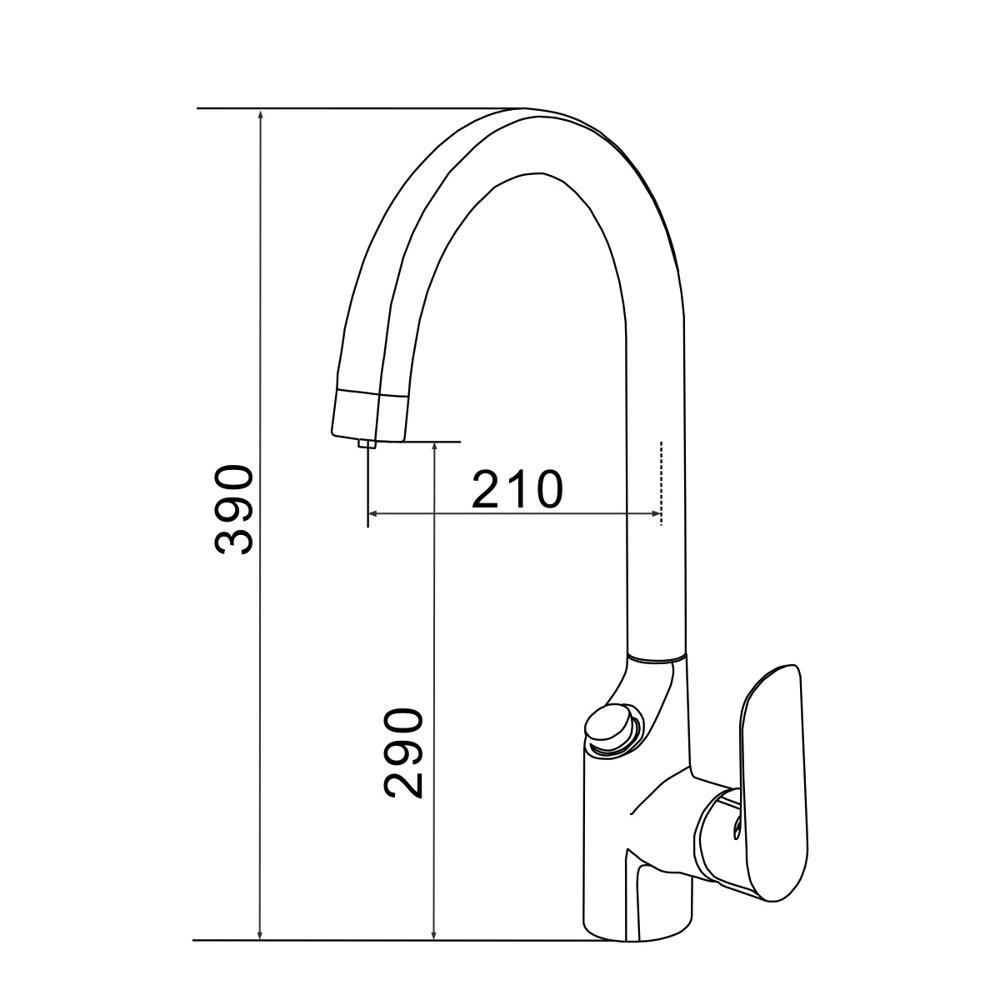 Смеситель для кухни латунь, хром S368 Смеситель для кухни латунь, хром S368