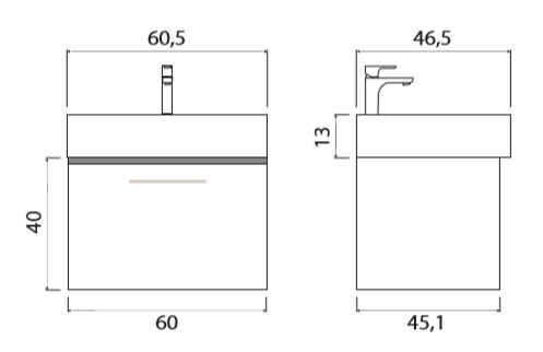 Тумба под раковину Creto Milano 60 Truffle Тумба под раковину Creto Milano 60 Truffle