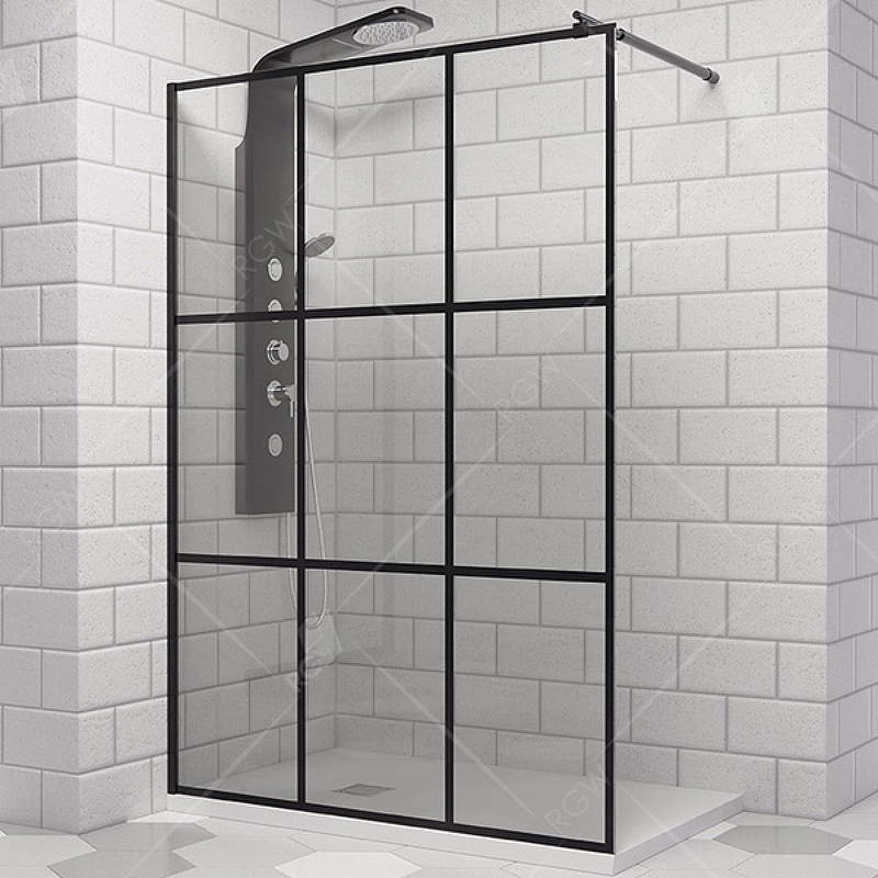 Душевая перегородка RGW Walk In WA-111B 140 411011114-84 профиль Черный стекло прозрачное Душевая перегородка RGW Walk In WA-111B 140 411011114-84 профиль Черный стекло прозрачное