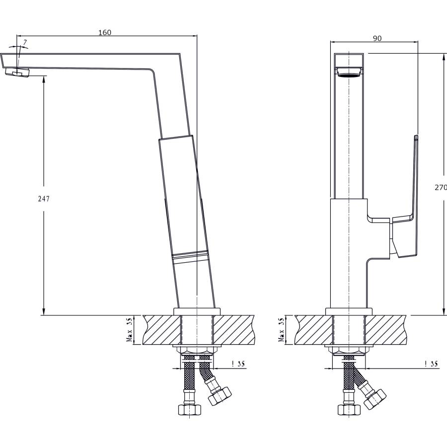 Смеситель для кухонной мойки  RUSH Thira (TR3635-23) Смеситель для кухонной мойки  RUSH Thira (TR3635-23)