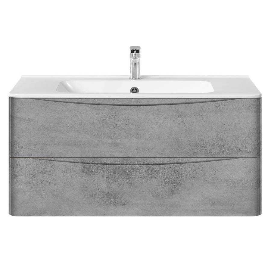 База под раковину Paola 1000 подвесная, 2 выкатных ящика soft close, Beton База под раковину Paola 1000 подвесная, 2 выкатных ящика soft close, Beton