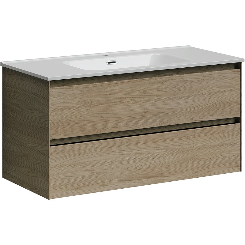 Тумба подвесная SANCOS Cento 1190х450х500, c двумя ящиками оснащенными доводчиками, карпатская ель, арт. CN120-1KE Тумба подвесная SANCOS Cento 1190х450х500, c двумя ящиками оснащенными доводчиками, карпатская ель, арт. CN120-1KE