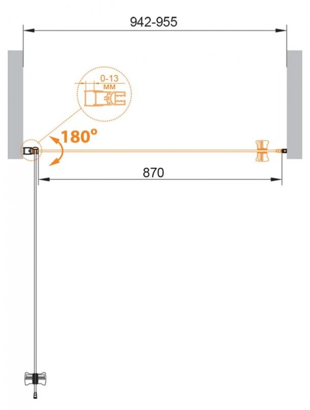 ECO-O-B-1-65-P-Cr Душевая дверь ECO-O-B-1-65-P-Cr Душевая дверь