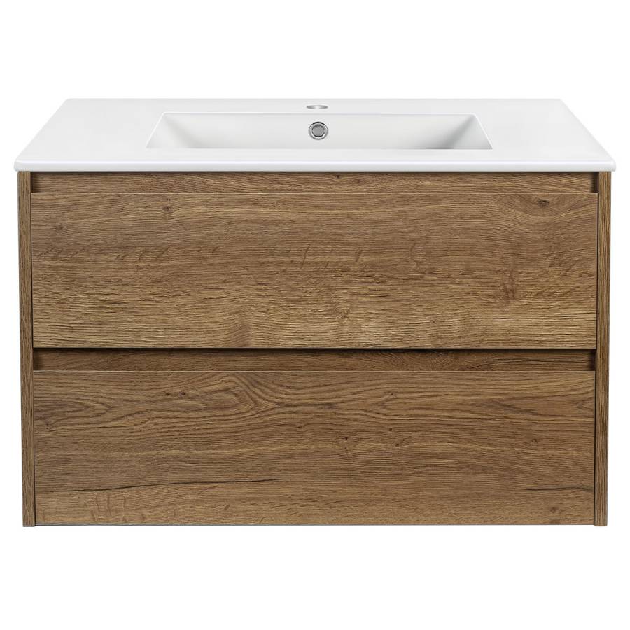 База под раковину Gio 800 подвесная, 2 выкатных ящика soft-close, T.Oak База под раковину Gio 800 подвесная, 2 выкатных ящика soft-close, T.Oak