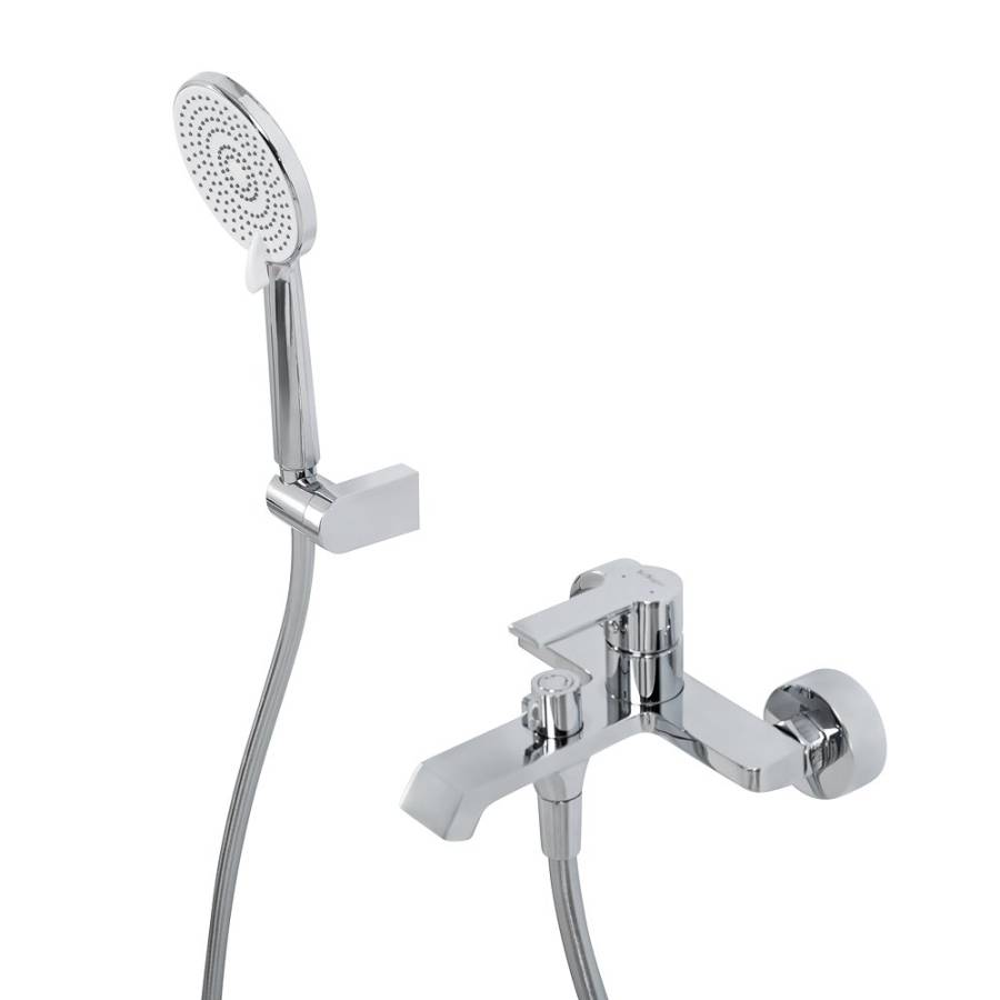 AURORA Смеситель для ванны и душа в комплекте с ручным душем, шлангом и держателем, хром AURORA-VASM-CRM AURORA Смеситель для ванны и душа в комплекте с ручным душем, шлангом и держателем, хром AURORA-VASM-CRM