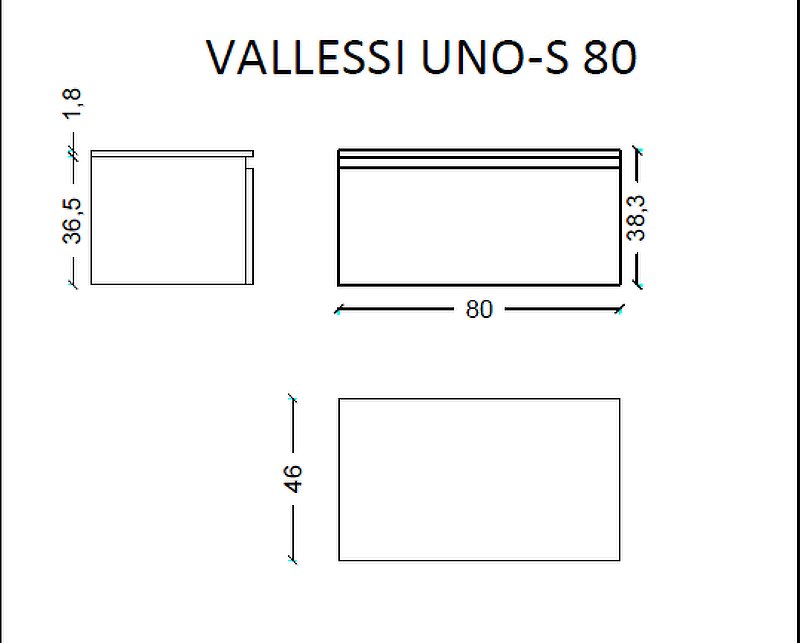 Ящик под столешницу 80см АНТРАЦИТ мат. VALLESSI UNO-S 897-080-A mat Boheme Ящик под столешницу 80см АНТРАЦИТ мат. VALLESSI UNO-S 897-080-A mat Boheme