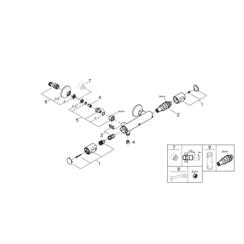 Термостат для душа Grohe Grohtherm 500 34793000, хром Термостат для душа Grohe Grohtherm 500 34793000, хром