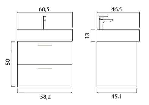 Тумба под раковину Creto Tivoli 60 белая Тумба под раковину Creto Tivoli 60 белая