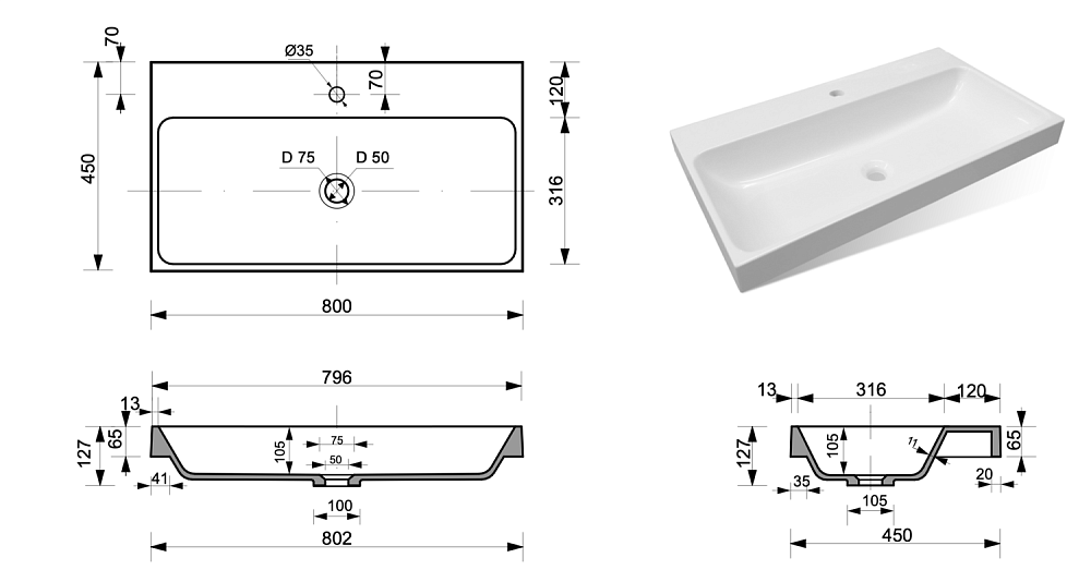 Тумба подвесная под умывальник Malibu 1400х500 правосторонняя 2 ящика со вставкой массив (ШхГхВ) 1392х476х477 Тумба подвесная под умывальник Malibu 1400х500 правосторонняя 2 ящика со вставкой массив (ШхГхВ) 1392х476х477