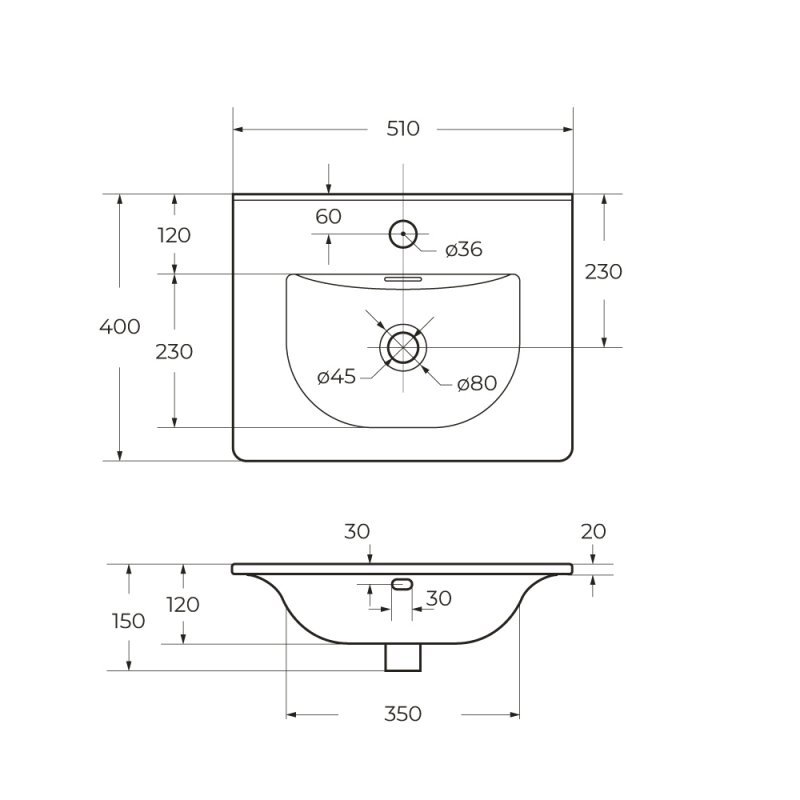 Керамическая раковина BelBagno BB500/390ETL Керамическая раковина BelBagno BB500/390ETL