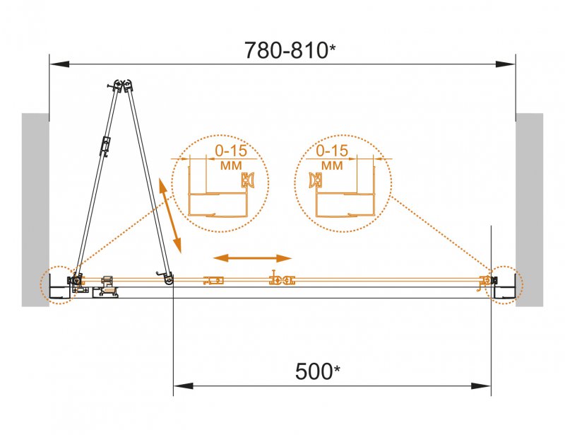 ECO-O-BS-90-C-Cr Душевая дверь ECO-O-BS-90-C-Cr Душевая дверь