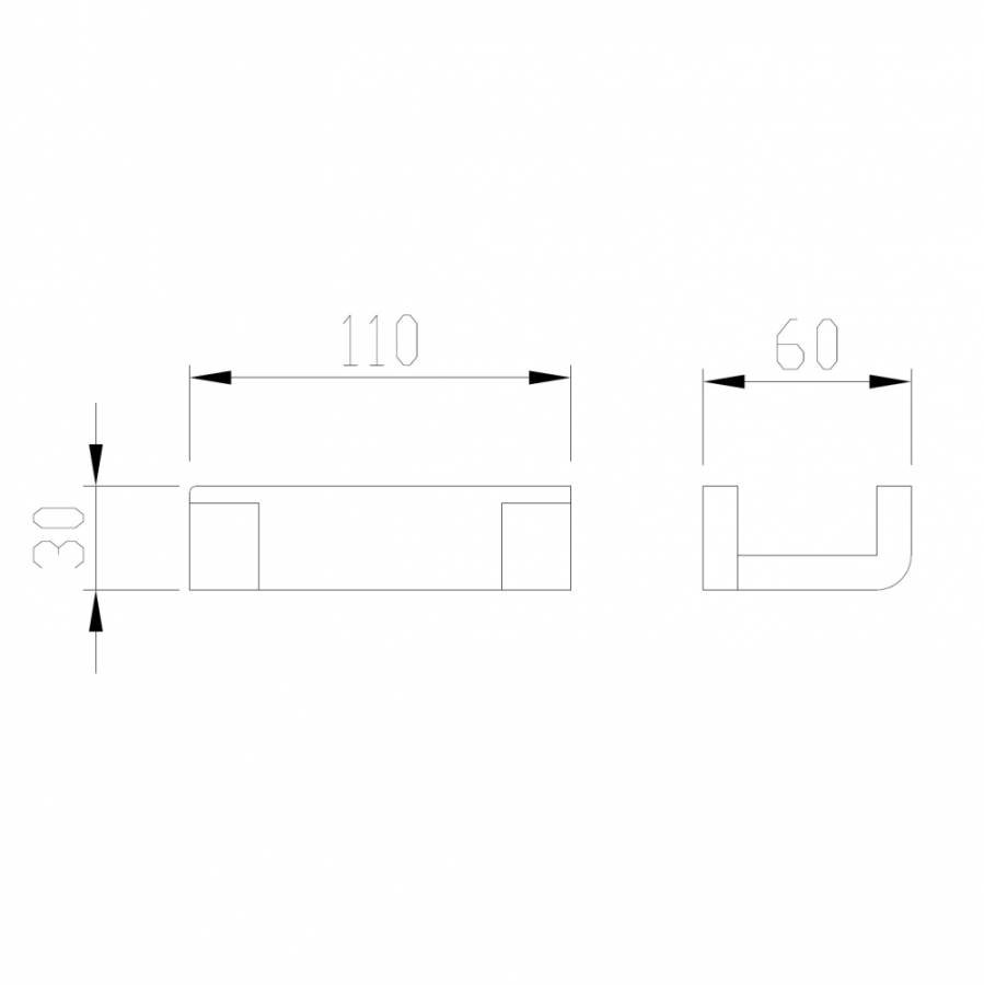 Крючок двойной ABBER Westen AA1750B черный матовый Крючок двойной ABBER Westen AA1750B черный матовый
