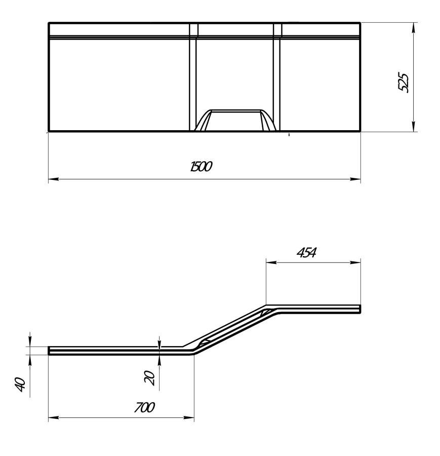 Фронтальная панель 150 см Creto Karmen П15075KAR-L белая Фронтальная панель 150 см Creto Karmen П15075KAR-L белая