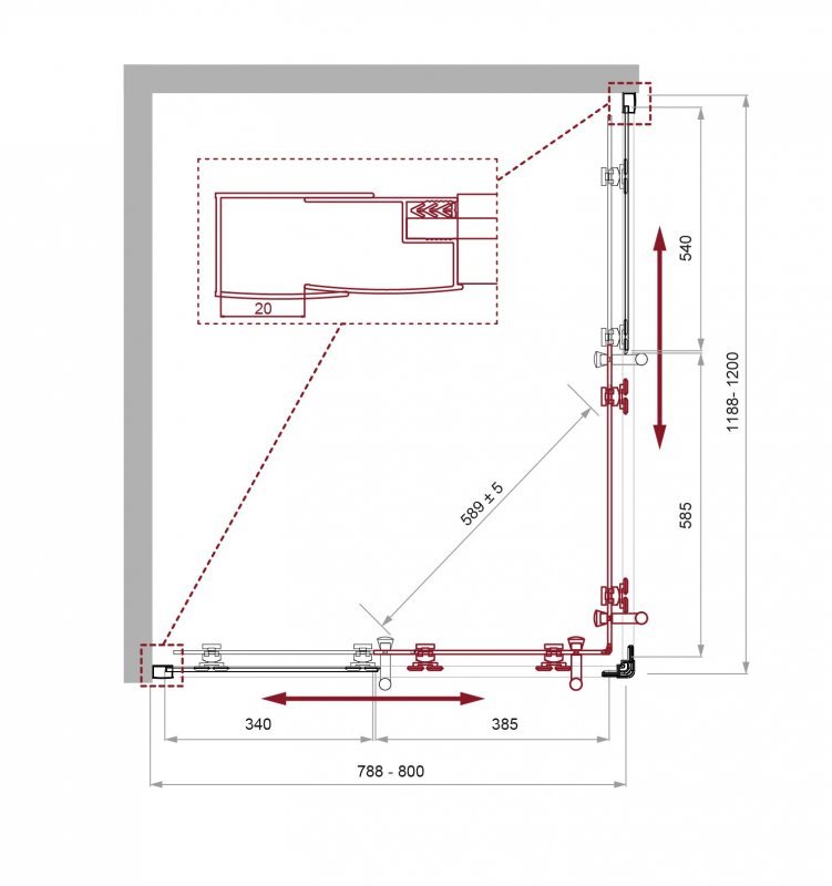 Душевой уголок BelBagno UNO-195-AH-2-90/70-P-Cr Душевой уголок BelBagno UNO-195-AH-2-90/70-P-Cr