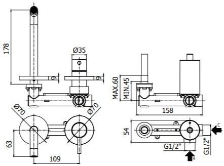 Смеситель для раковины Paffoni Light LIG105HGSP70 (с внутренней частью) золото медовое брашированное Смеситель для раковины Paffoni Light LIG105HGSP70 (с внутренней частью) золото медовое брашированное