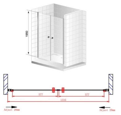 ELENA-W-B-2-140-C-Cr Душевая дверь