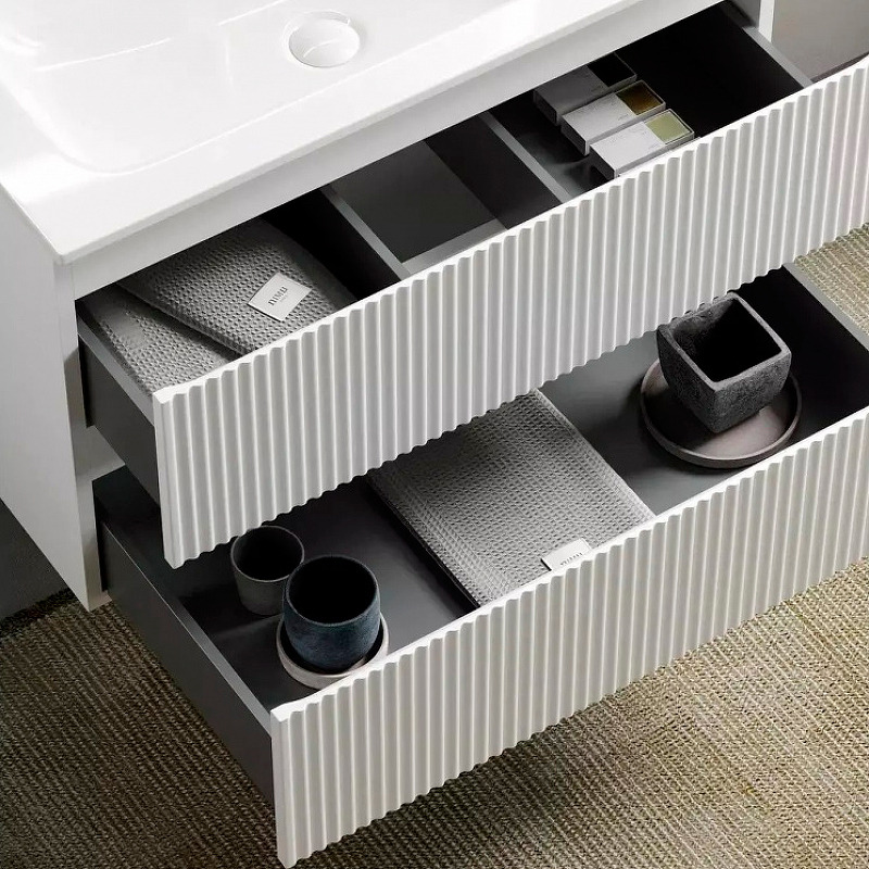 Тумба подвесная SANCOS Snob R 790х445х500, c двумя ящиками оснащенными доводчиками, Bianco, арт.SNR80W Тумба подвесная SANCOS Snob R 790х445х500, c двумя ящиками оснащенными доводчиками, Bianco, арт.SNR80W