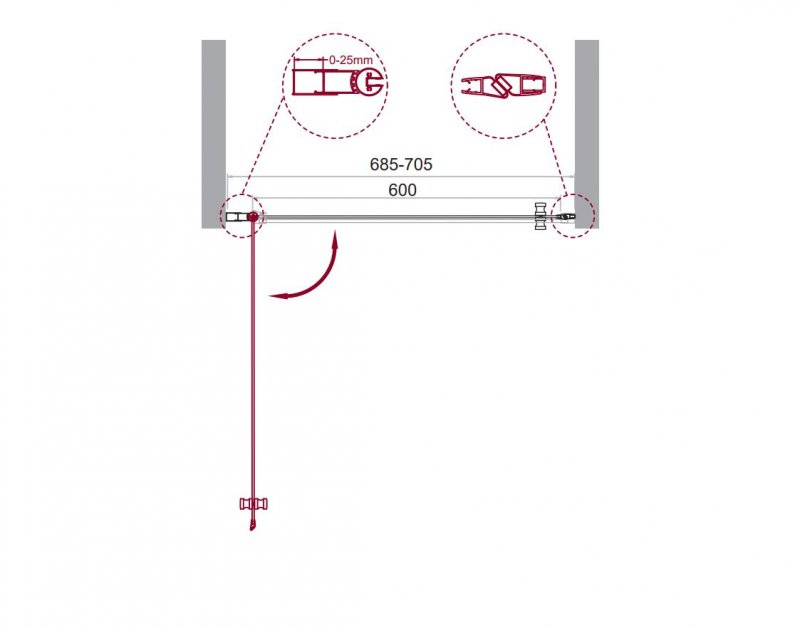 Душевая дверь BelBagno ETNA-B-1-60-C-Cr Душевая дверь BelBagno ETNA-B-1-60-C-Cr