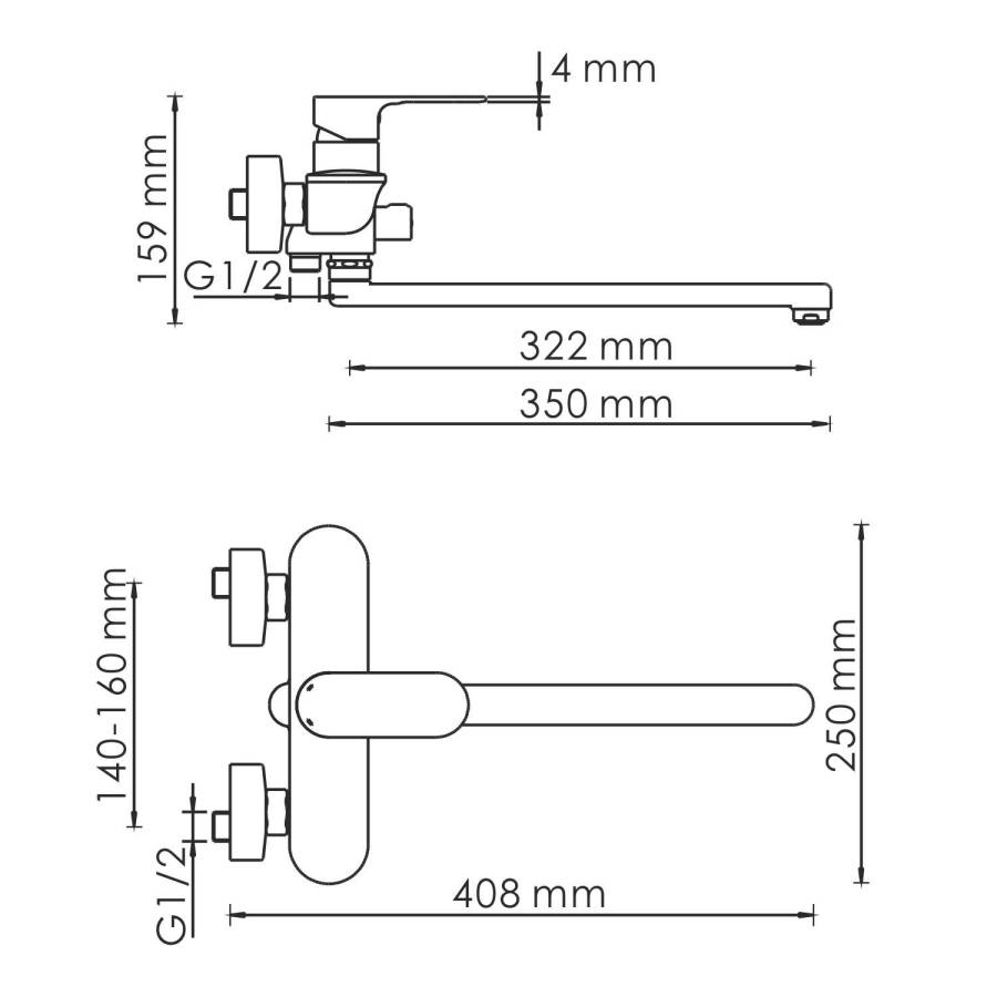 Dinkel 5802L Смеситель для ванны с длинным изливом Wasserkraft Dinkel 5802L Смеситель для ванны с длинным изливом Wasserkraft