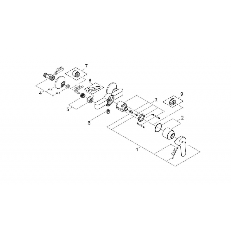 Смеситель для душа Grohe BauEdge 23333000 хром Смеситель для душа Grohe BauEdge 23333000 хром