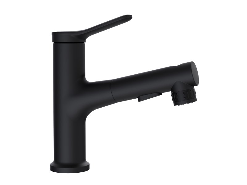 BB-LVMD-CRM-W0 Смеситель для раковины без донного клапана с выдвижным изливом Исполнение: Хром  BB-LVMD-CRM-W0 Смеситель для раковины без донного клапана с выдвижным изливом Исполнение: Хром