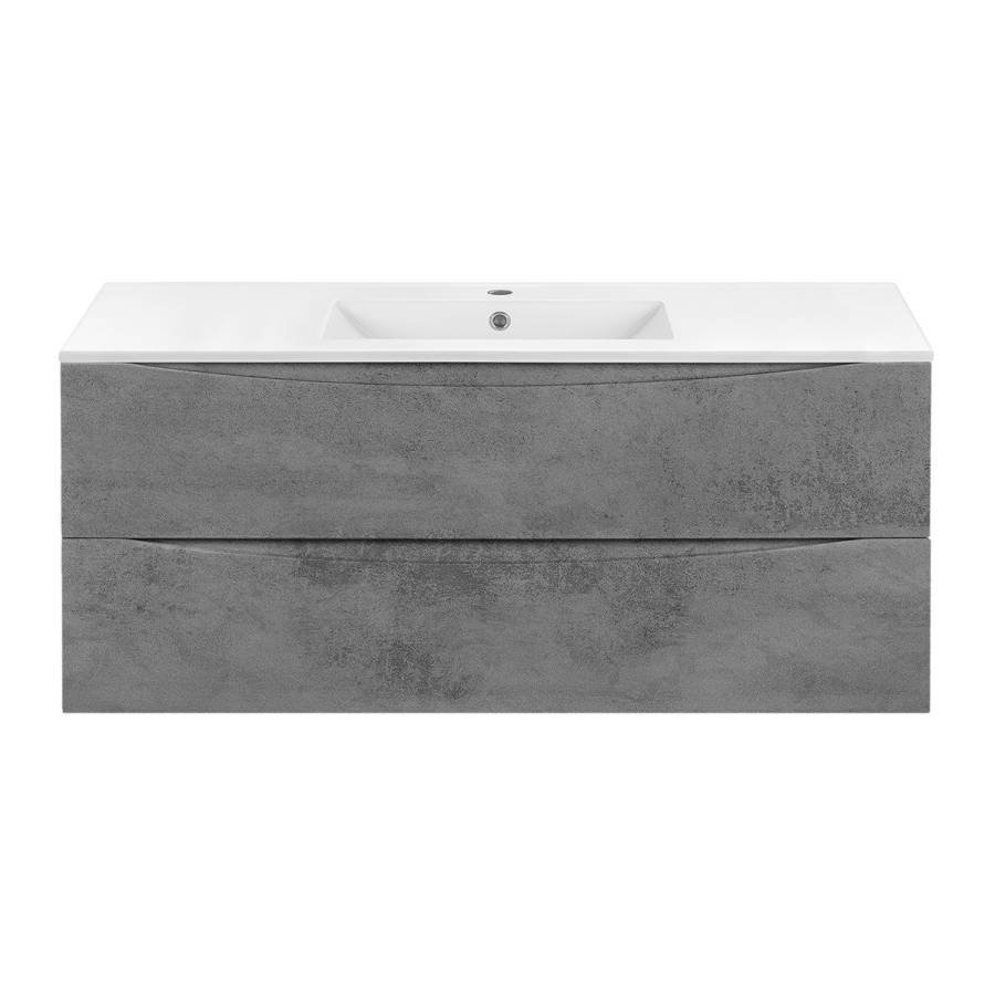 База под керамическую раковину Mia 1200 подвесная, 2 выкатных ящика soft close, Beton База под керамическую раковину Mia 1200 подвесная, 2 выкатных ящика soft close, Beton