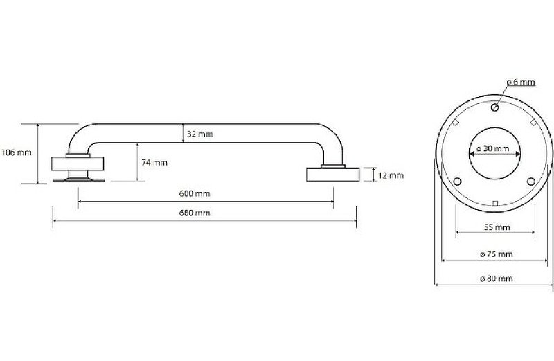Поручень Bemeta Help 301100600 Черный матовый, 600 мм Поручень Bemeta Help 301100600 Черный матовый, 600 мм