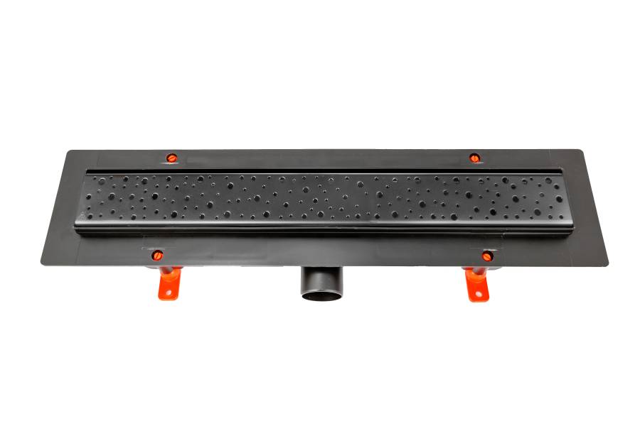 Душевой лоток 45 см Creto Points CRE-450 PB с решеткой, черный Душевой лоток 45 см Creto Points CRE-450 PB с решеткой, черный