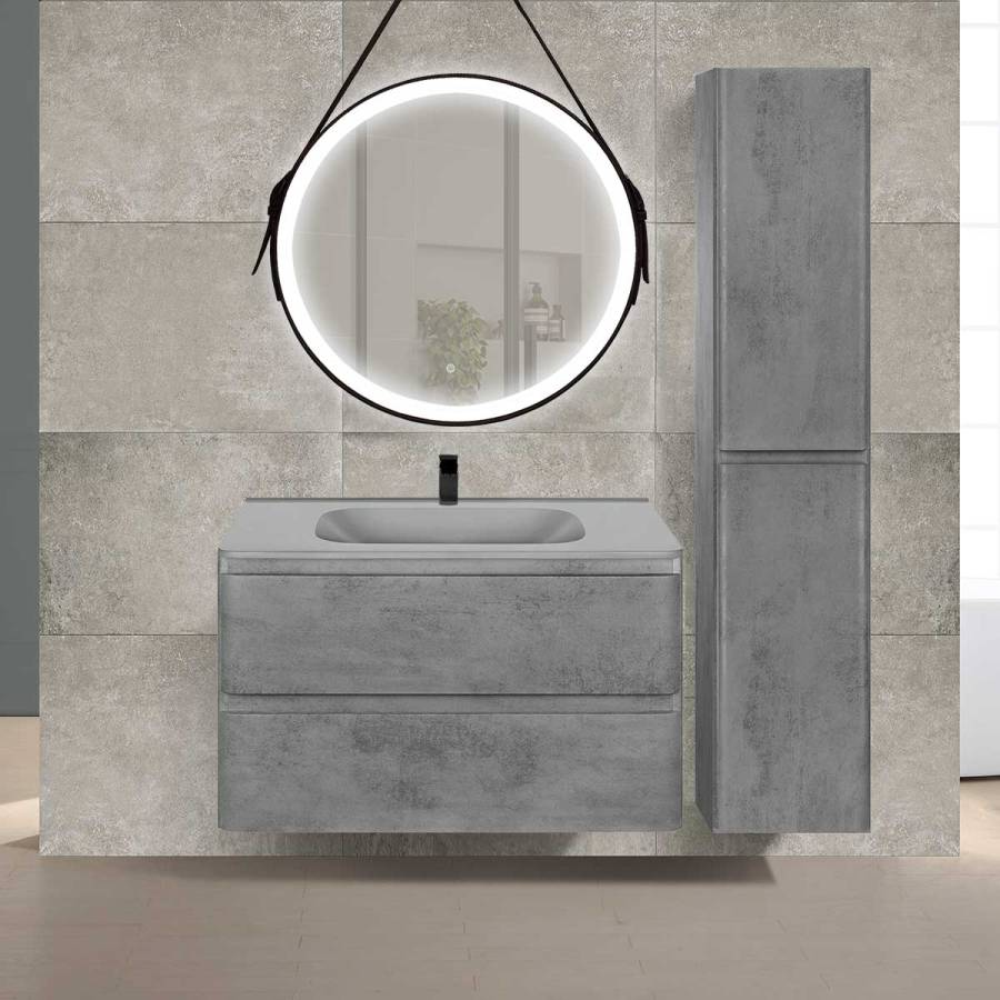 База под раковину Vico 800 подвесная, 2 выкатных ящика soft close, Beton База под раковину Vico 800 подвесная, 2 выкатных ящика soft close, Beton