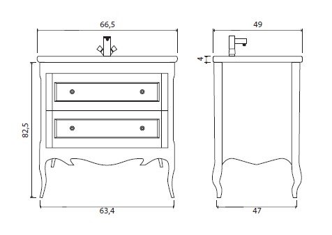 Тумба под раковину Creto Viva White 66 Тумба под раковину Creto Viva White 66
