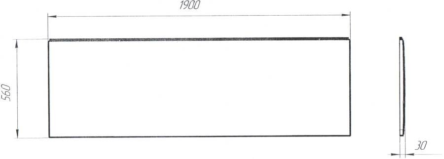 Фронтальная панель 190 см Creto П190MG белая Фронтальная панель 190 см Creto П190MG белая