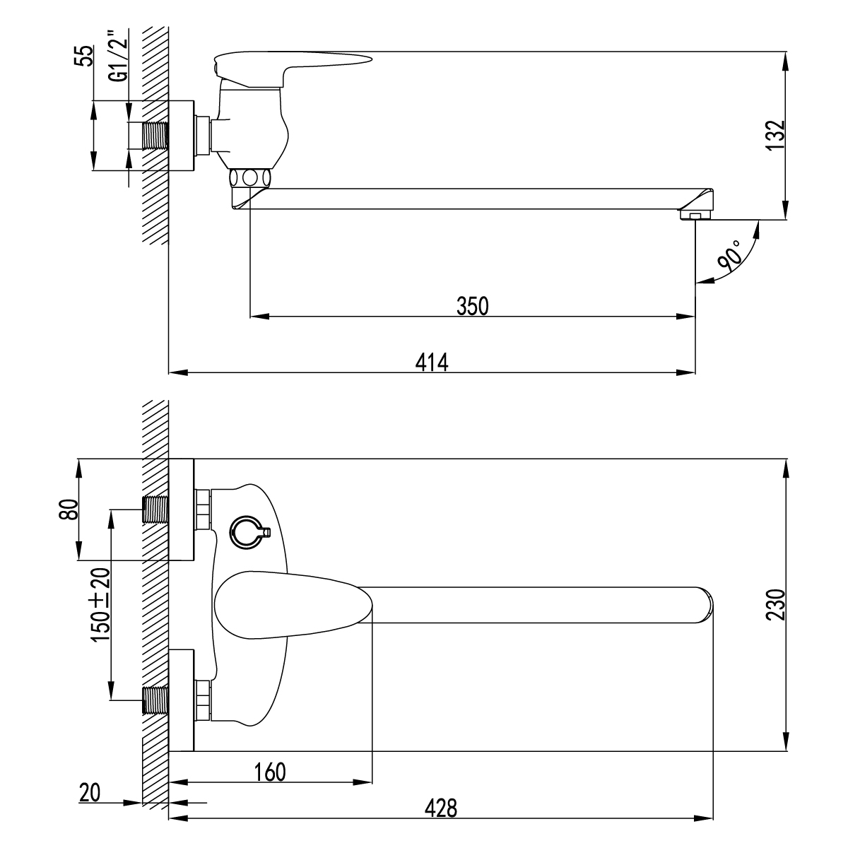 Смеситель Lemark Status LM4417C универсальный Смеситель Lemark Status LM4417C универсальный
