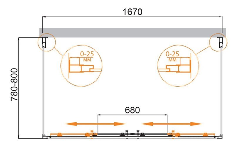 Душевой уголок CEZARES MOLVENO-AH-2/2 Душевой уголок CEZARES MOLVENO-AH-2/2