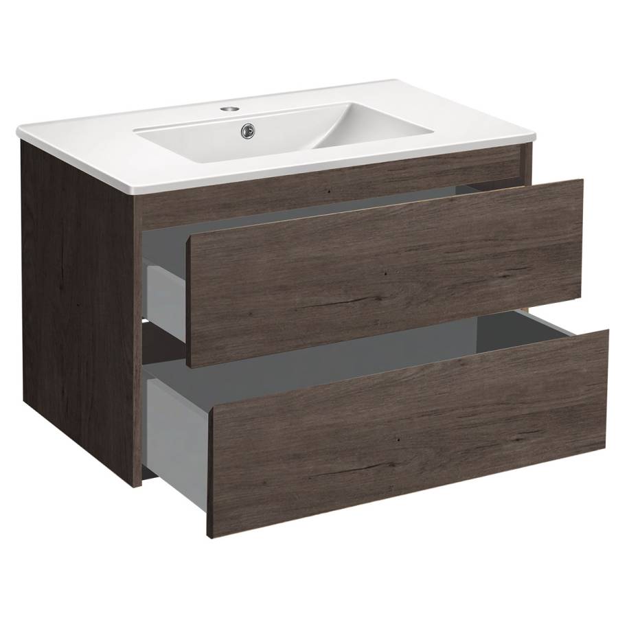 База под раковину Gio 800 подвесная, 2 выкатных ящика soft-close, R.Oak База под раковину Gio 800 подвесная, 2 выкатных ящика soft-close, R.Oak