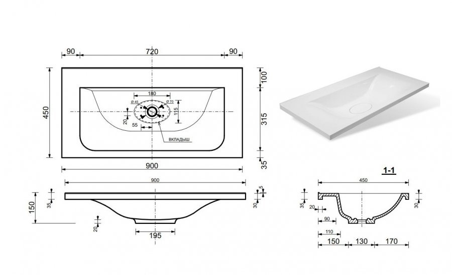 Тумба напольная под умывальник Bali New 900х450 3 ящика (ШхГхВ) 898х446х860 Тумба напольная под умывальник Bali New 900х450 3 ящика (ШхГхВ) 898х446х860