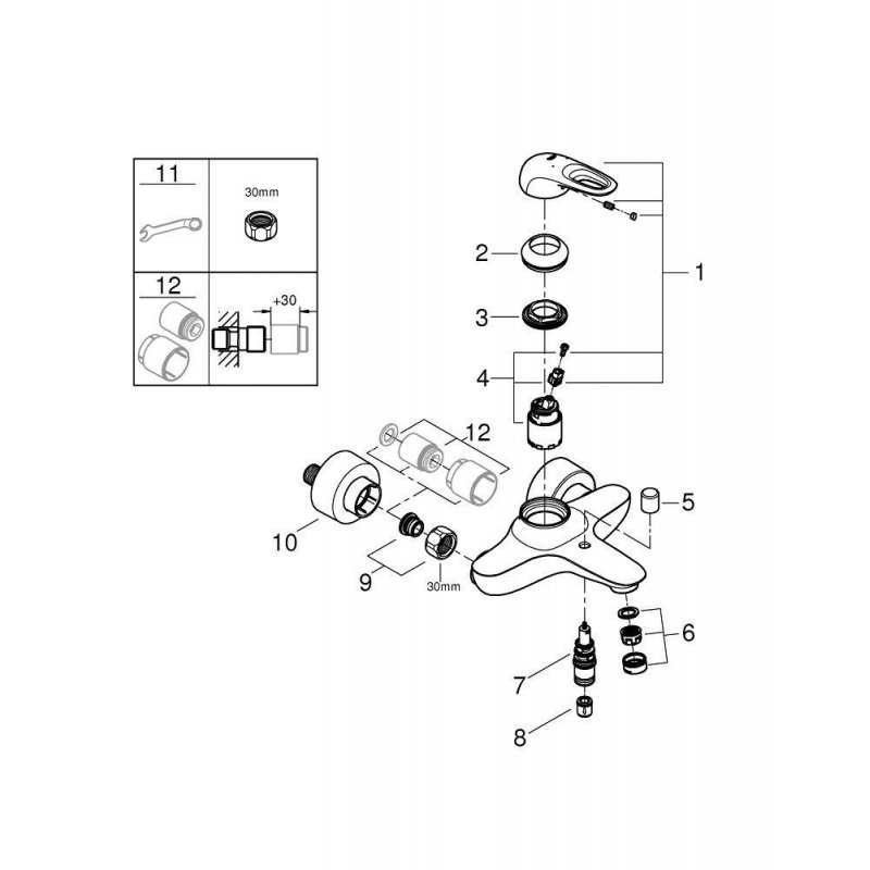 Смеситель для ванны Grohe Eurostyle New 33591003 хром Смеситель для ванны Grohe Eurostyle New 33591003 хром