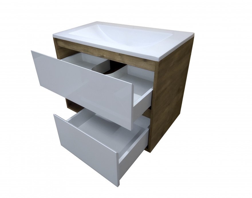 Тумба подвесная под умывальник Monaсo Wood 800х480 2 ящика (ШхГхВ) 798х476х607 Тумба подвесная под умывальник Monaсo Wood 800х480 2 ящика (ШхГхВ) 798х476х607