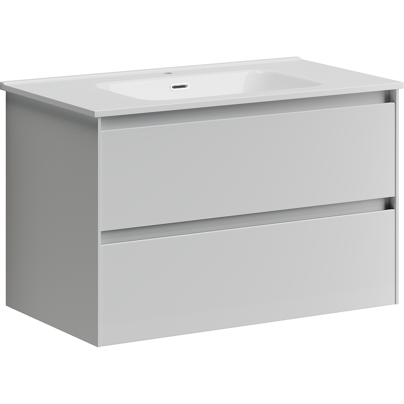 Тумба подвесная SANCOS Cento 790х450х500, c двумя ящиками оснащенными доводчиками, белый глянец, арт. CN80W Тумба подвесная SANCOS Cento 790х450х500, c двумя ящиками оснащенными доводчиками, белый глянец, арт. CN80W